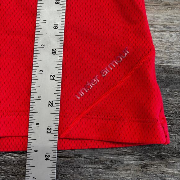 Under Armour Coldgear Red Coral Womens S Fitted Mesh‎ Thermal Thumbhole Hoodie - Picture 6 of 8